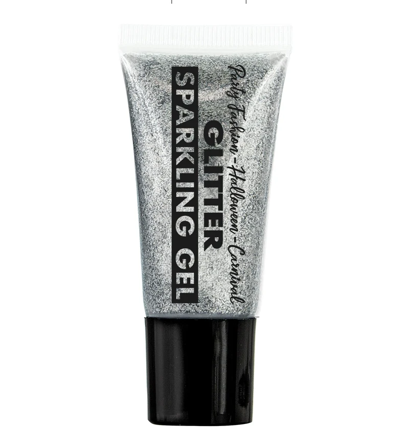 Zilver glitter schmink tube