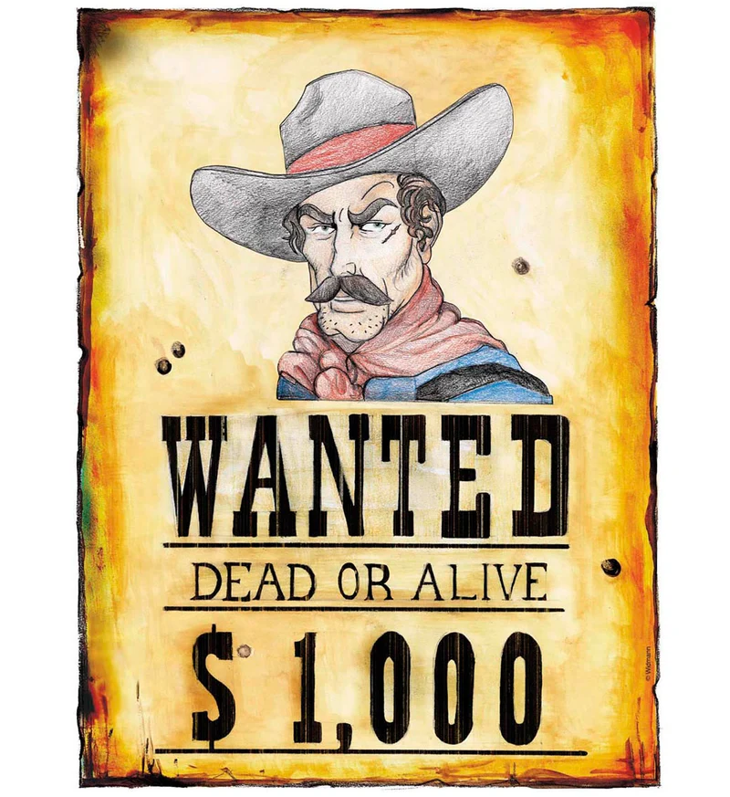 Wanted bord decoratie