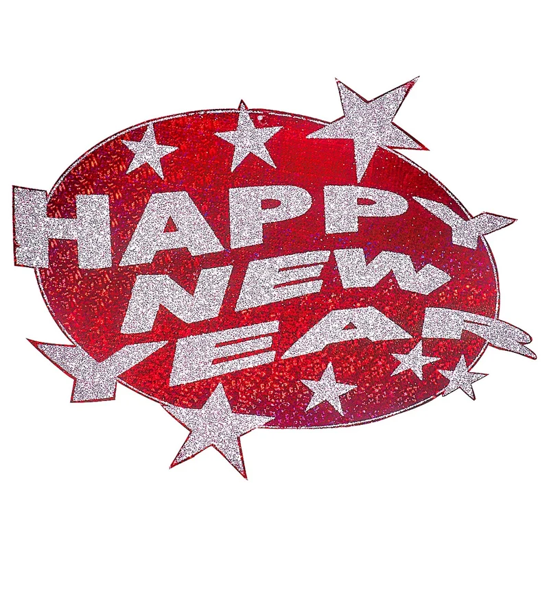Rode happy new year decoratie