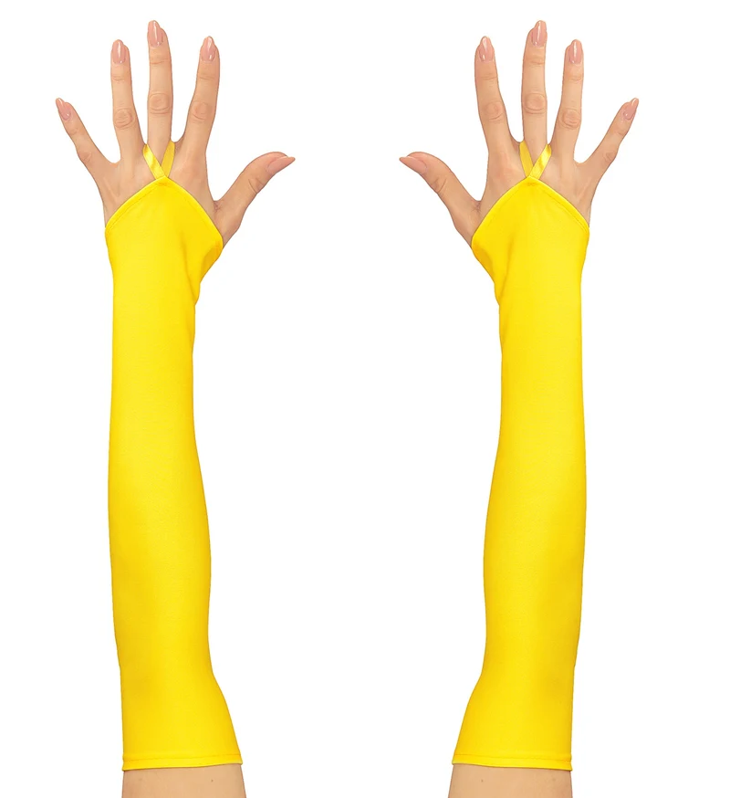Neon gele handschoenen satijn