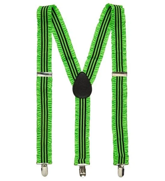 Neon groene bretels in ruche