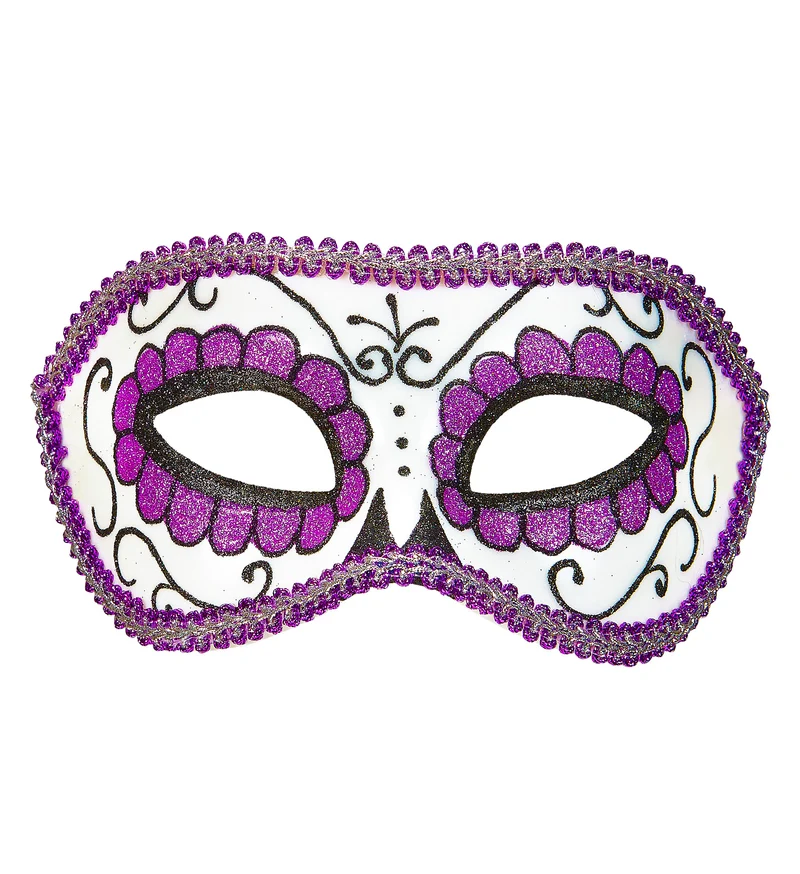Mexicaanse oogmaskers paars met zwart