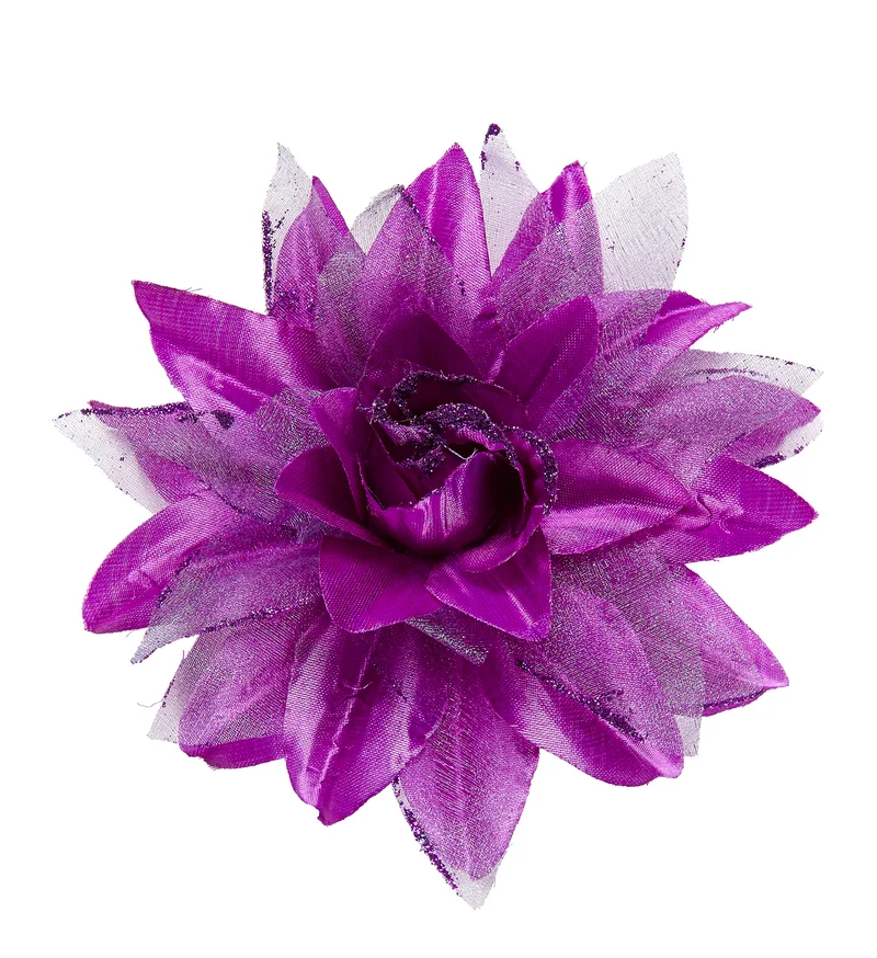 Paarse bloemen haarclip met glitters
