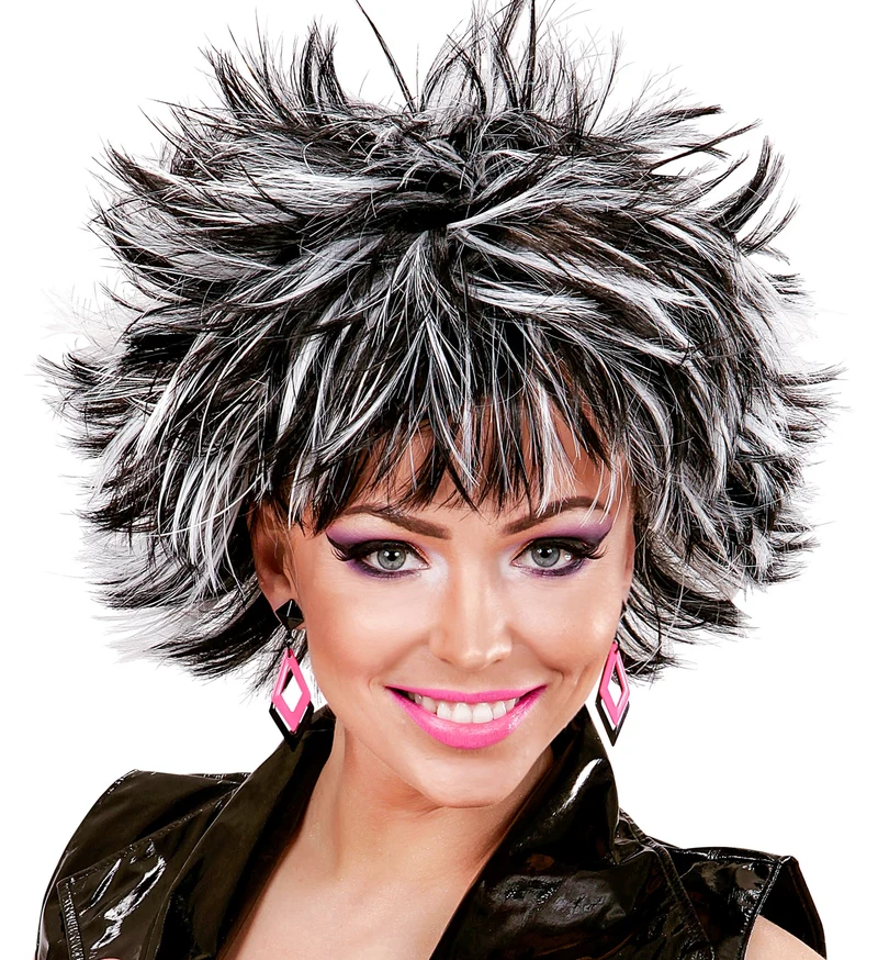 Coupe ravage pruik zwart met wit
