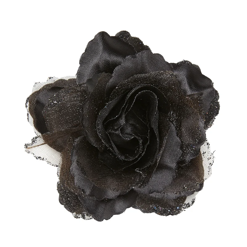 Zwarte roos haarclip