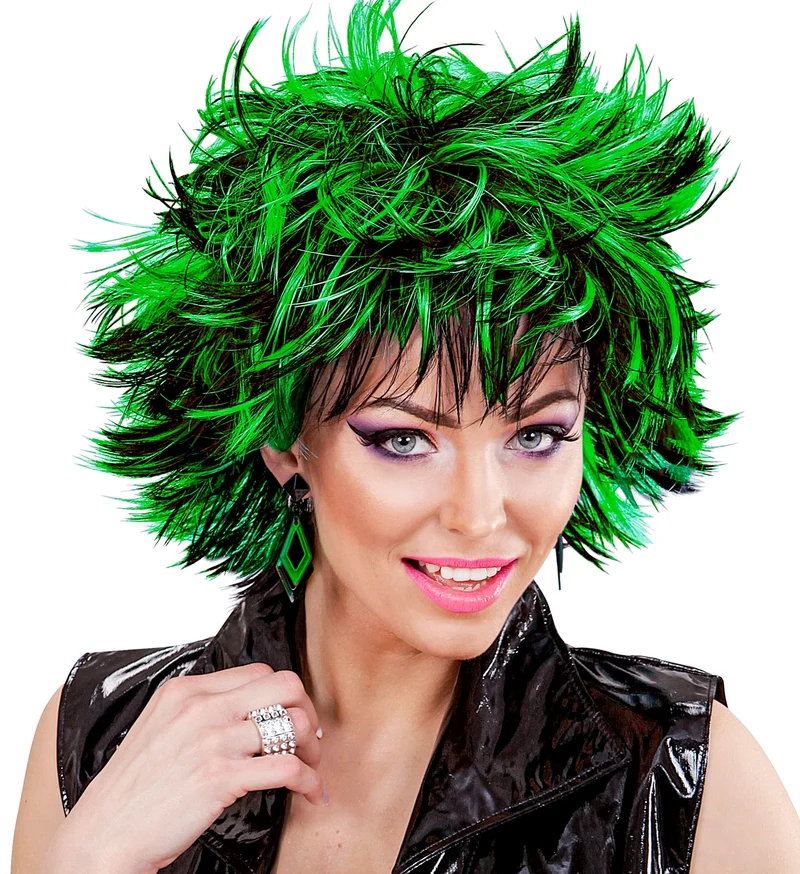 Coupe ravage pruik zwart groen