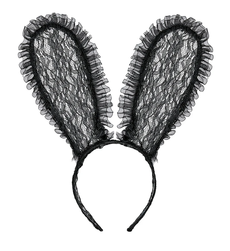 Zwarte bunny oren kant