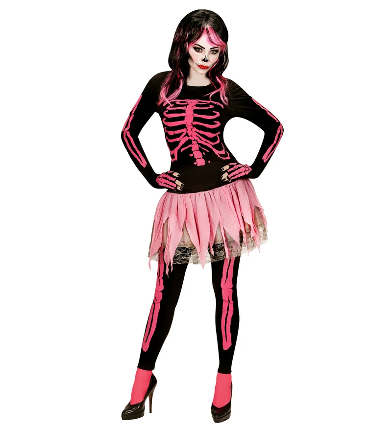 Roze skeletonjurkjes voor Halloween
