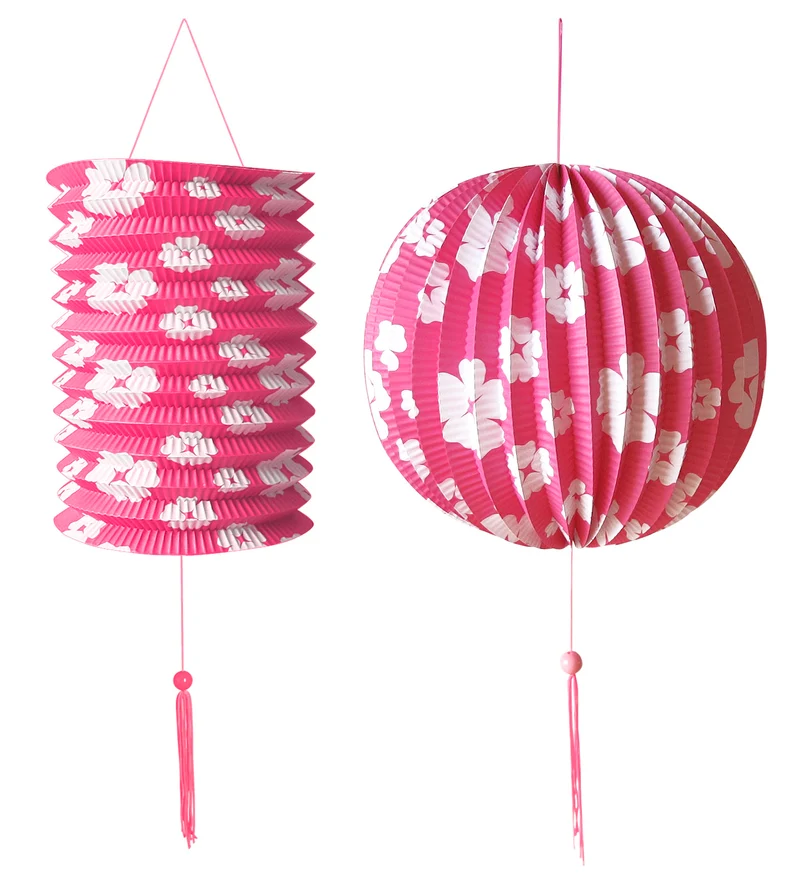 Set van roze lampionnen