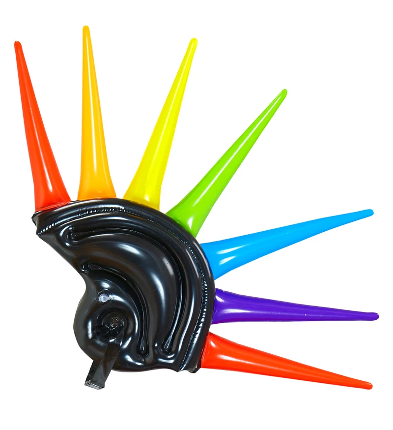 Opblaasbare gekleurde spike helm