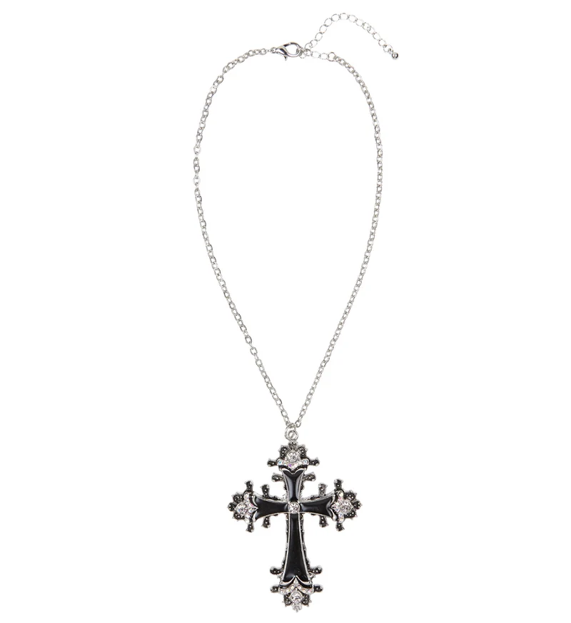 Halsketting zwart met strass