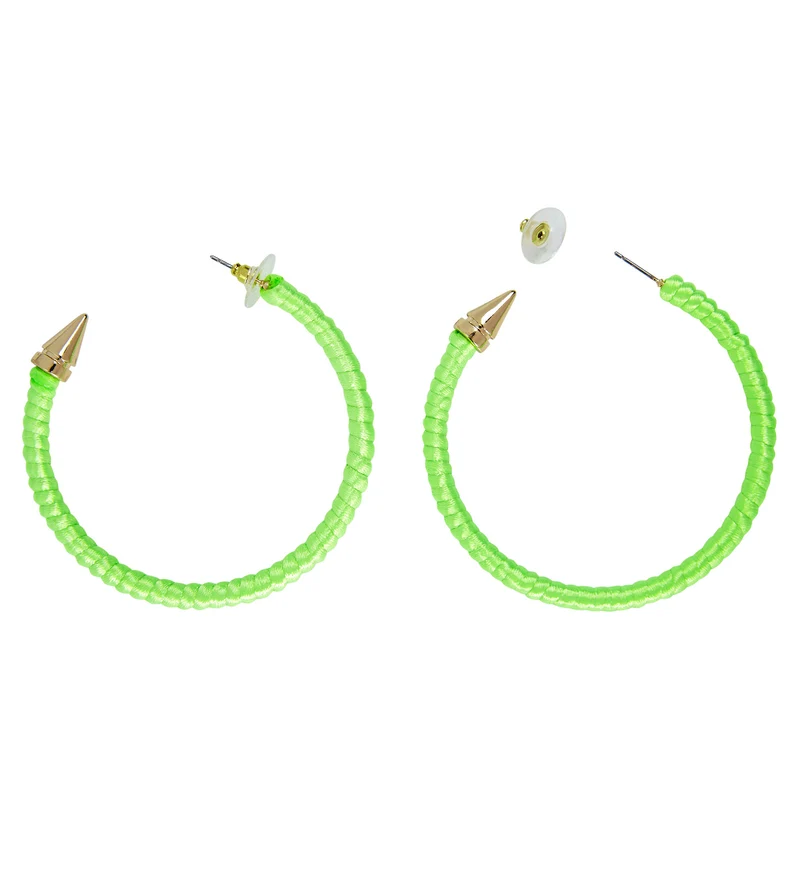 Neon groene oorringen