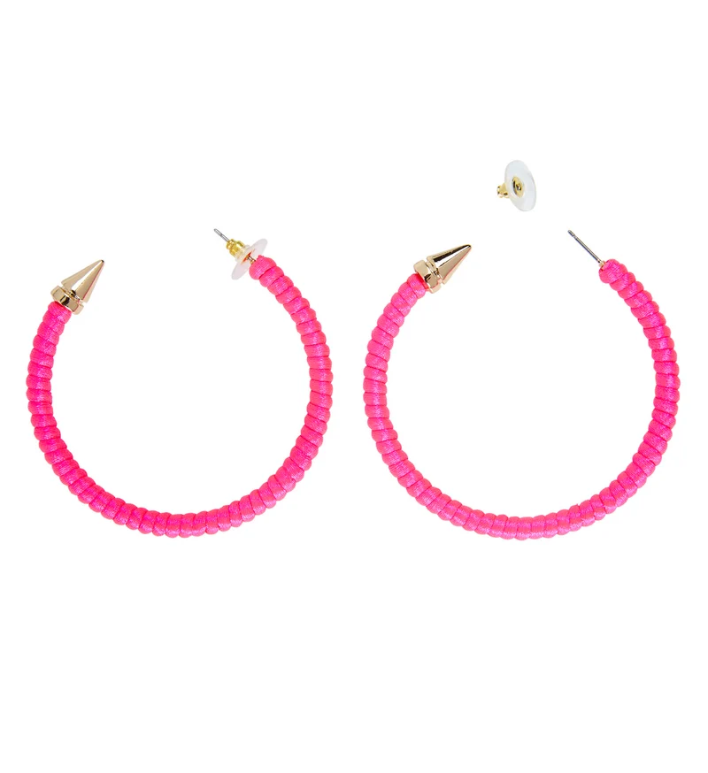 Neon roze oorbellen voor