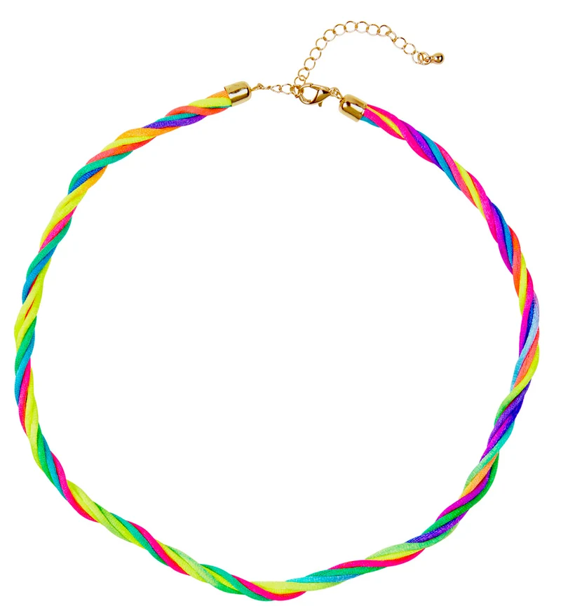 Halsketting met 5 strings in neon kleuren