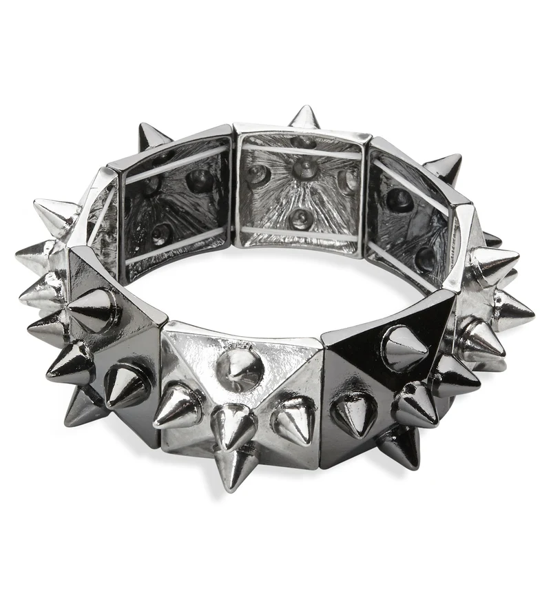 Zwart zilveren spikes armbandjes