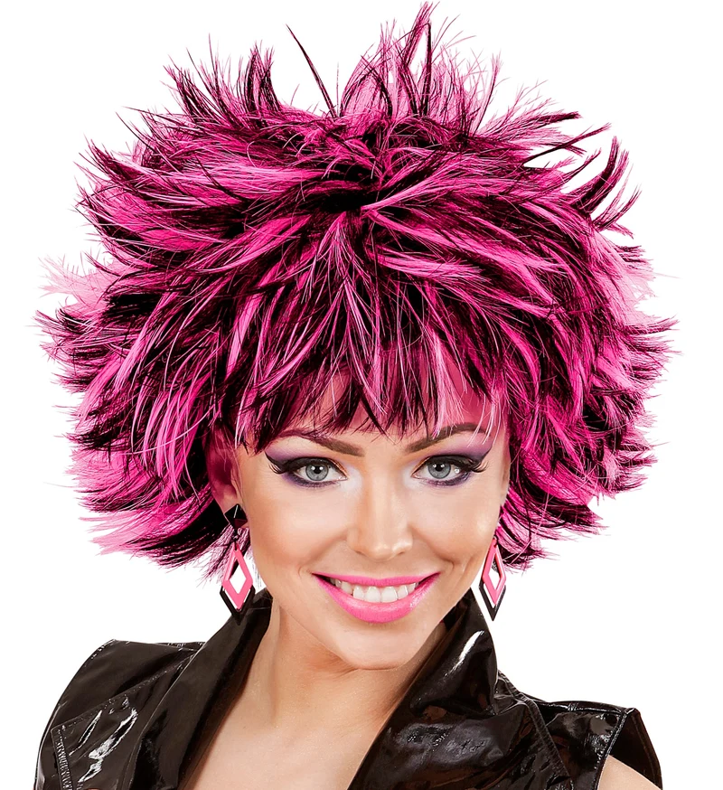 Coupe ravage pruik zwart met roze