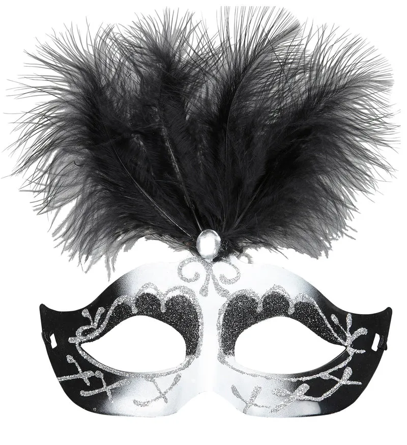 Zwarte witte Venetiaanse oogmaskers