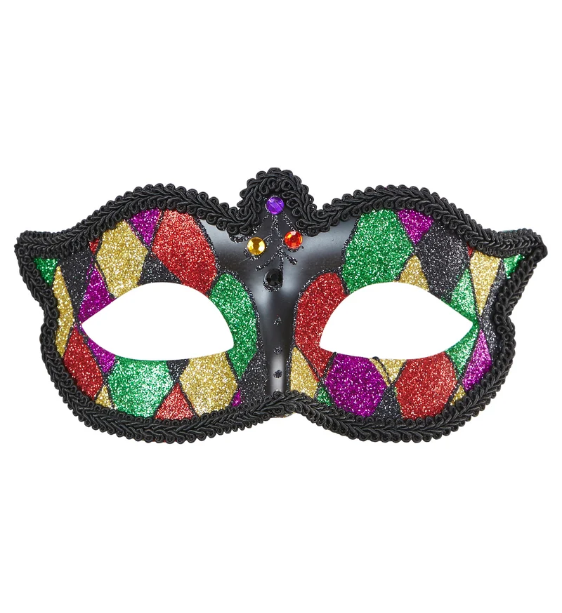 Harlekijn oogmaskers met glitters