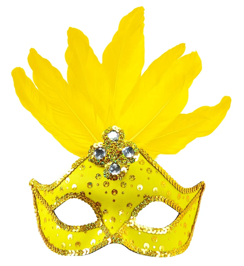 Neon gele Braziliaanse maskers
