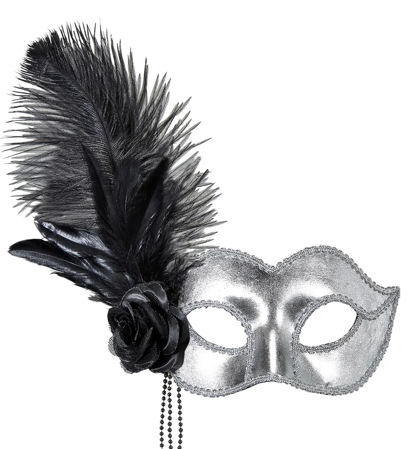 Zilveren Venetiaans oogmasker voor carnaval en party