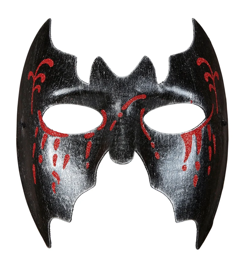 Zwart metallic vleermuis masker voor vampierpakken