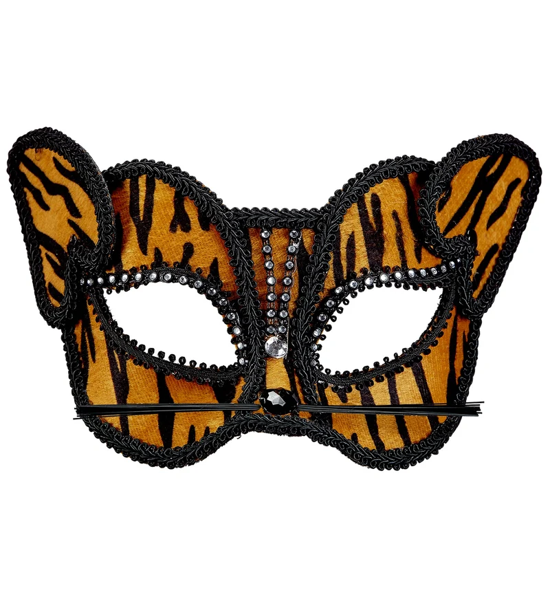 Tijgermasker met steentjes
