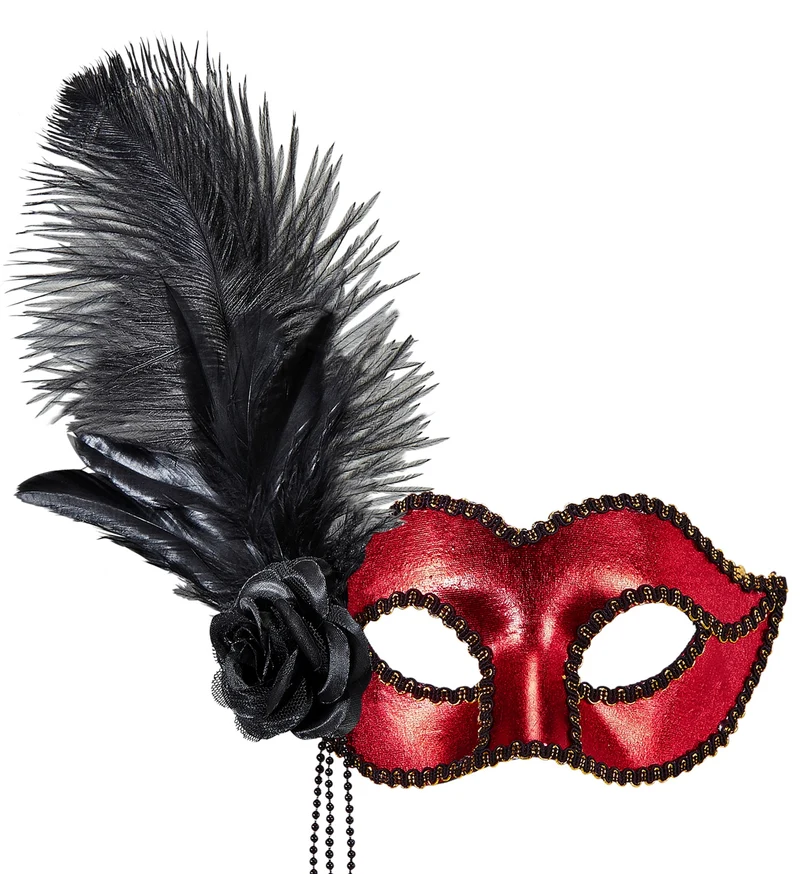 Rood Metallic Venetiaans oogmasker