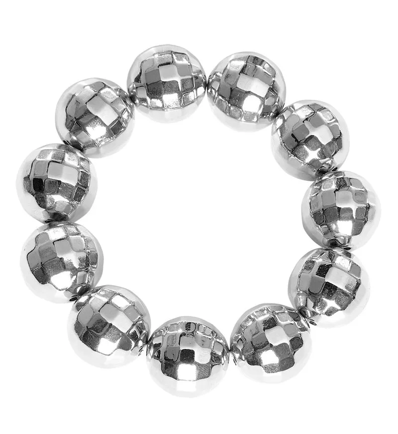 Armband disco bal zilver