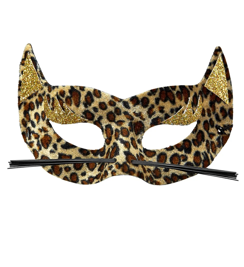 Fluwelen luipaard masker