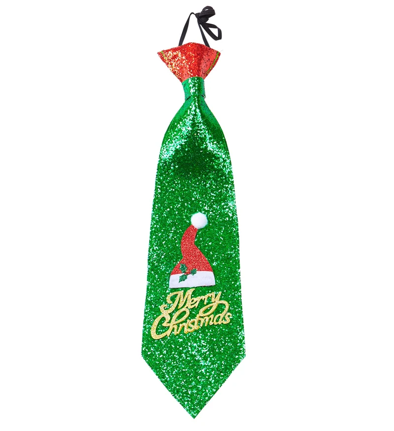 Kerst stropdas glitter Merry Christmas