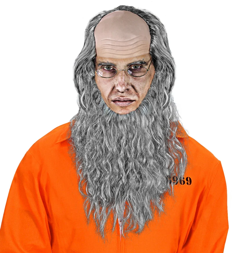 Pruik Amish met baard en bril