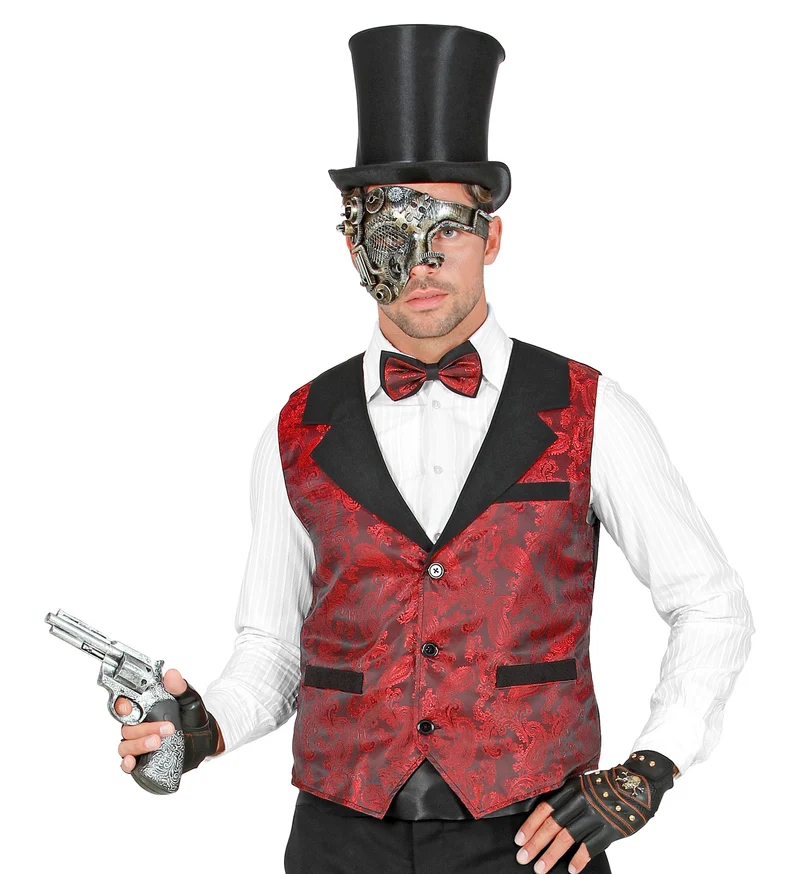 Vest rood vintage steampunk