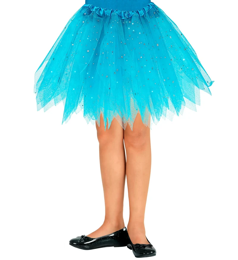 Glitter tutu rok blauw kinderen