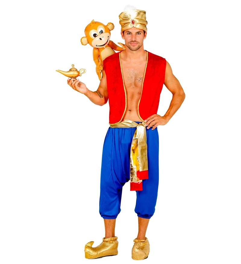 Aladdin kostuum blauw rood