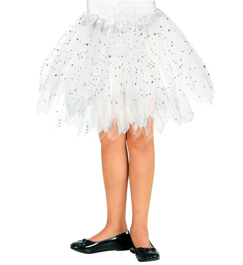 Glitter tutu rok kort wit kinderen