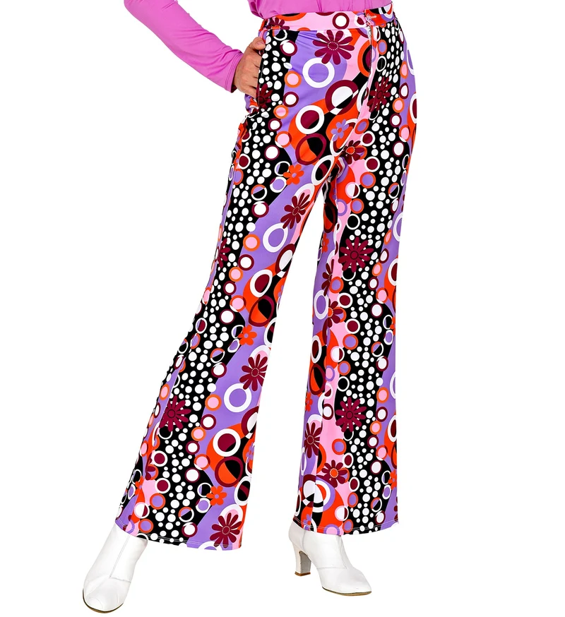 Disco broek groovy stijl jaren 70 dames