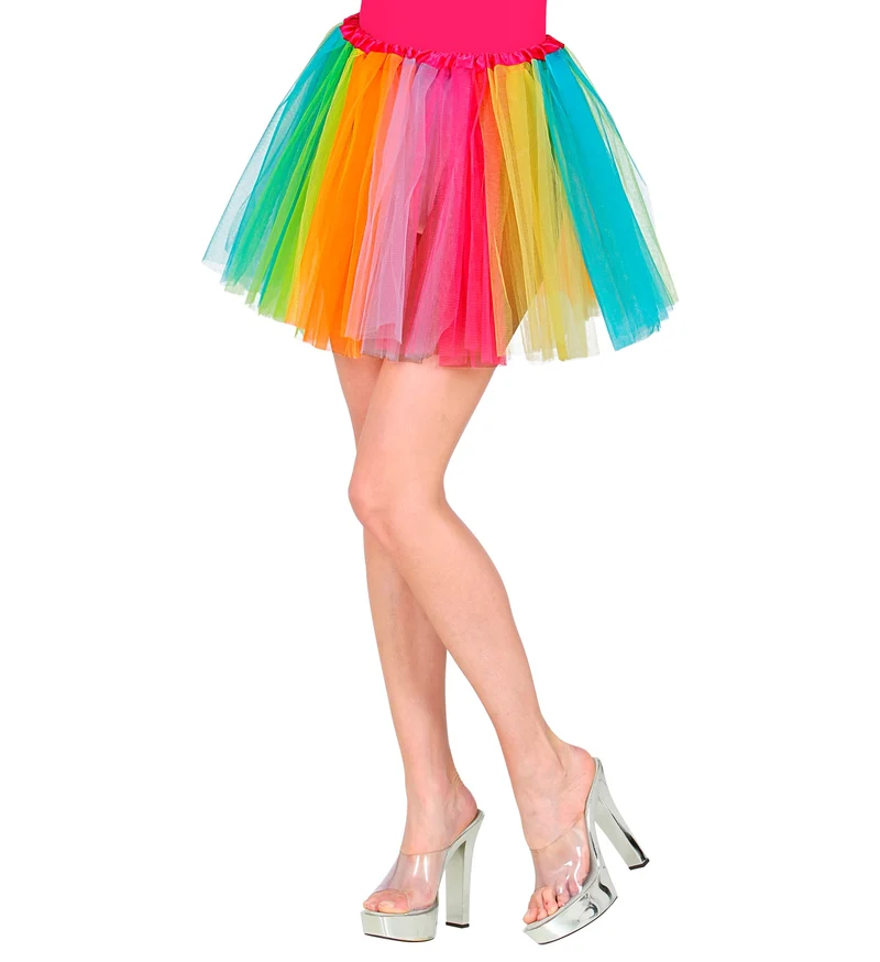 Regenboog tutu meerkleurig dames