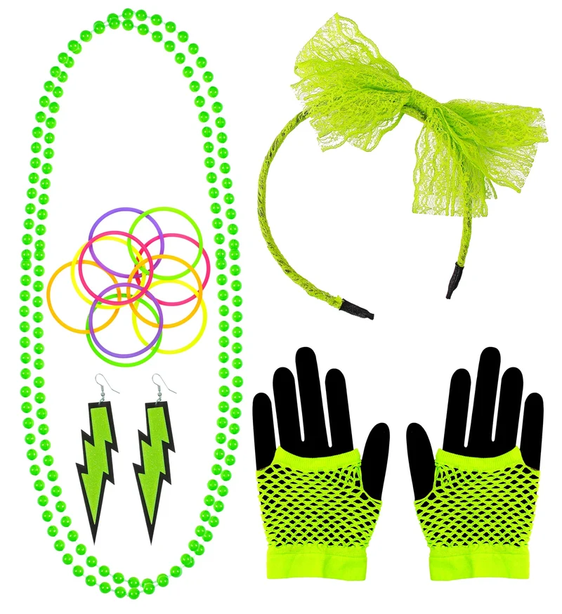 Disco verkleedset jaren 80 neon groen