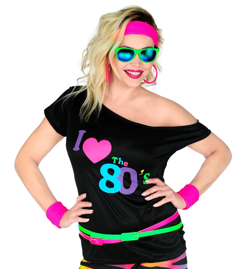 Disco shirt dames 80's neon