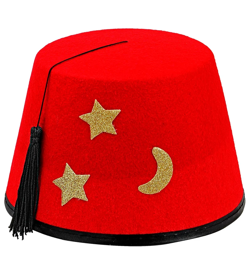 Fez hoed vilt rood