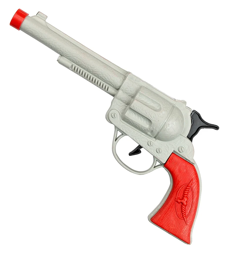 Cowboy pistool zilver plastic
