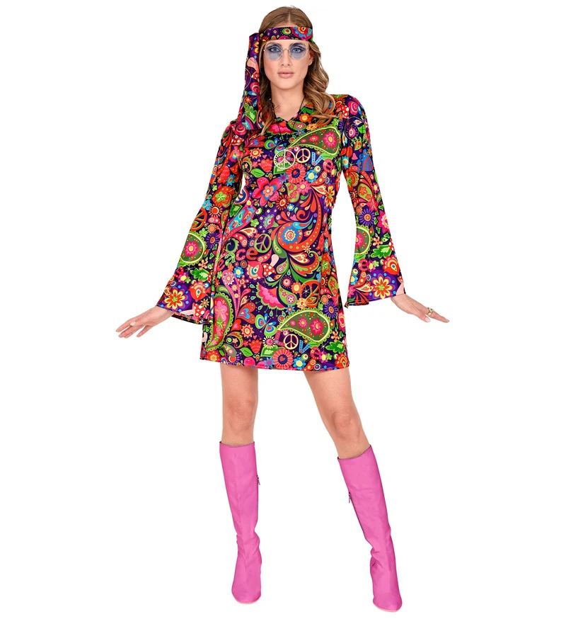Hippie jurkje neon kleuren