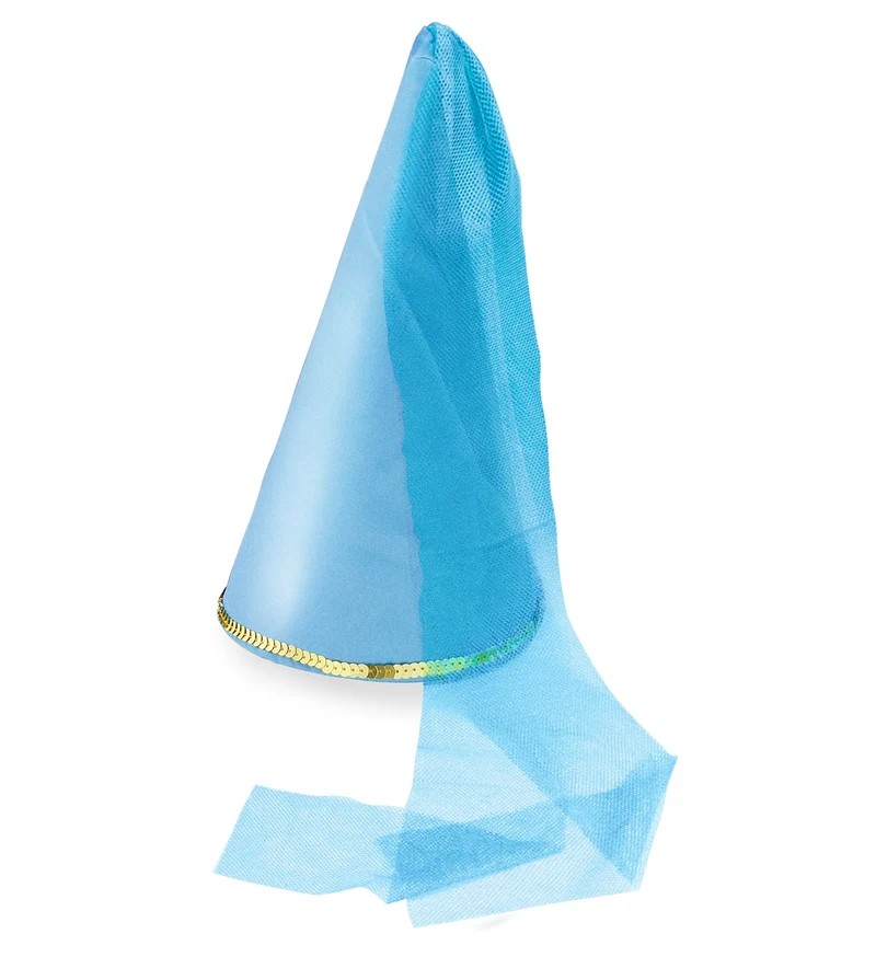Feeënhoed blauw met sluier kind