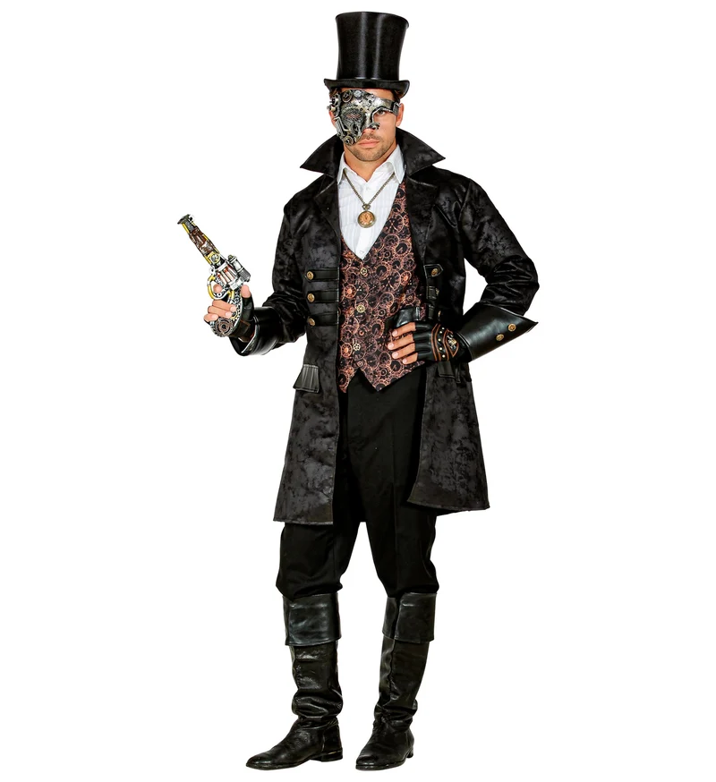 Steampunk jas lederlook heren