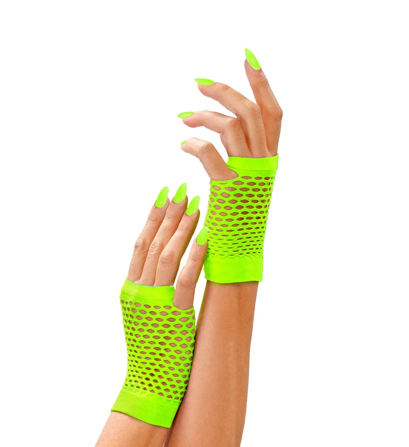 Net handschoenen neon groen