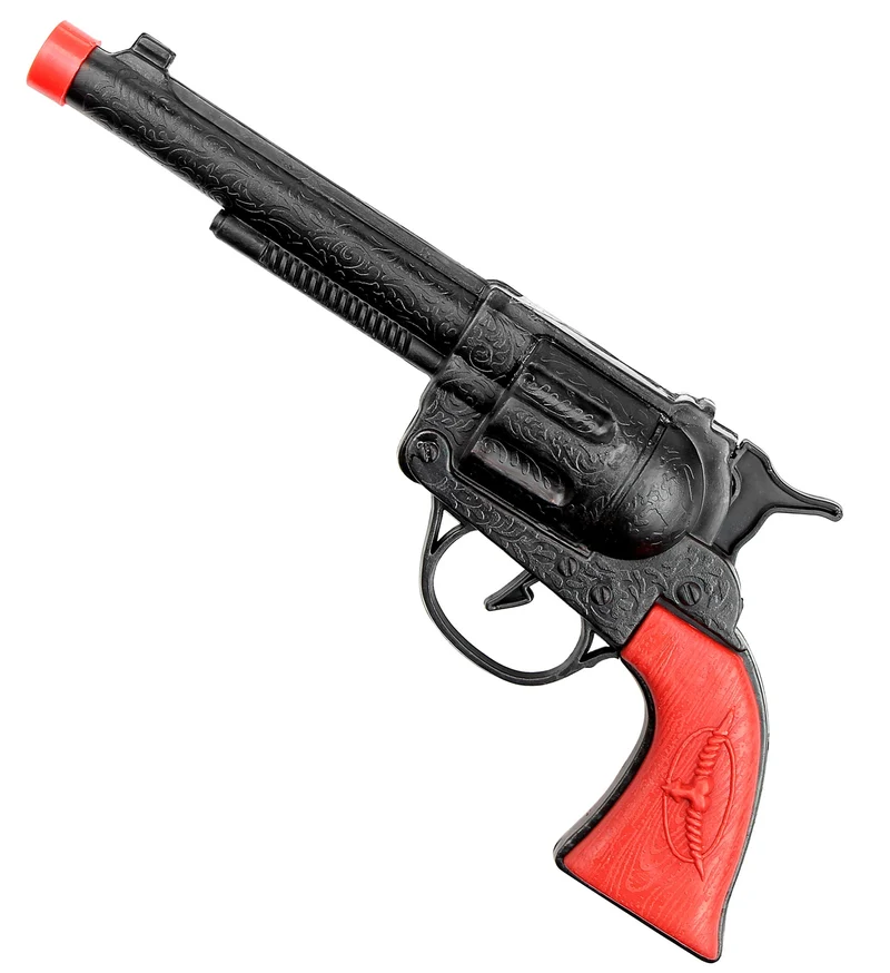 Cowboy pistool zwart plastic