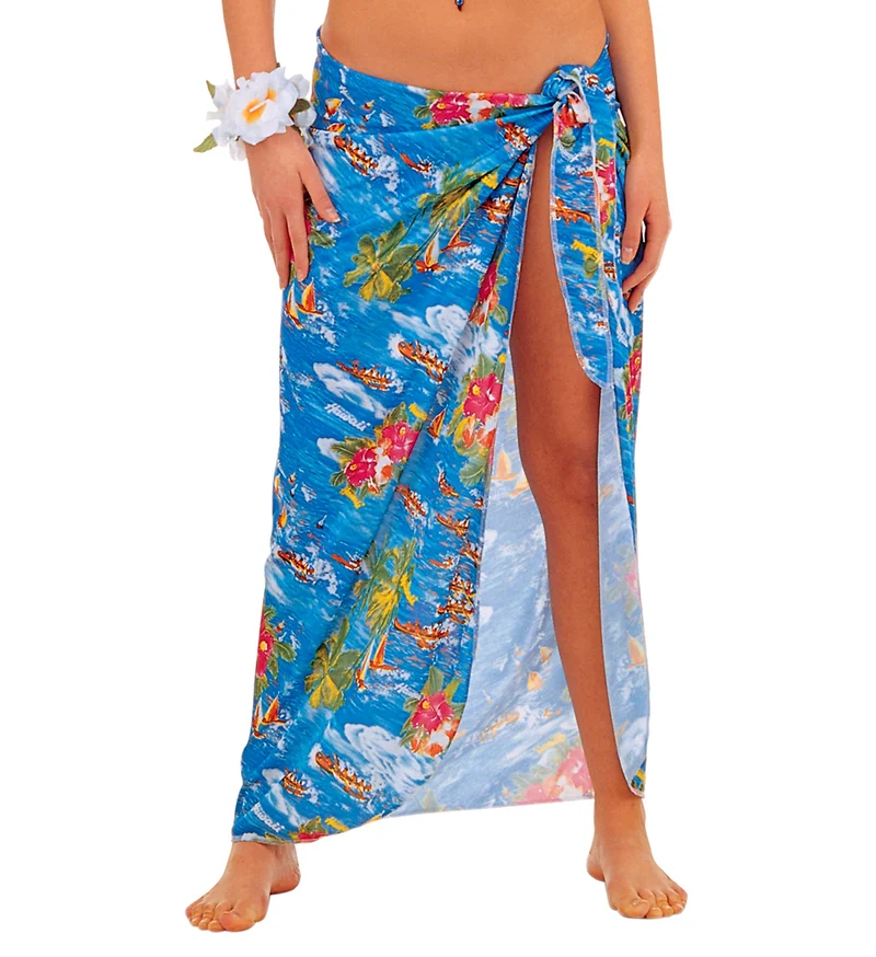 Hawaiiaanse pareo rok lichtblauw