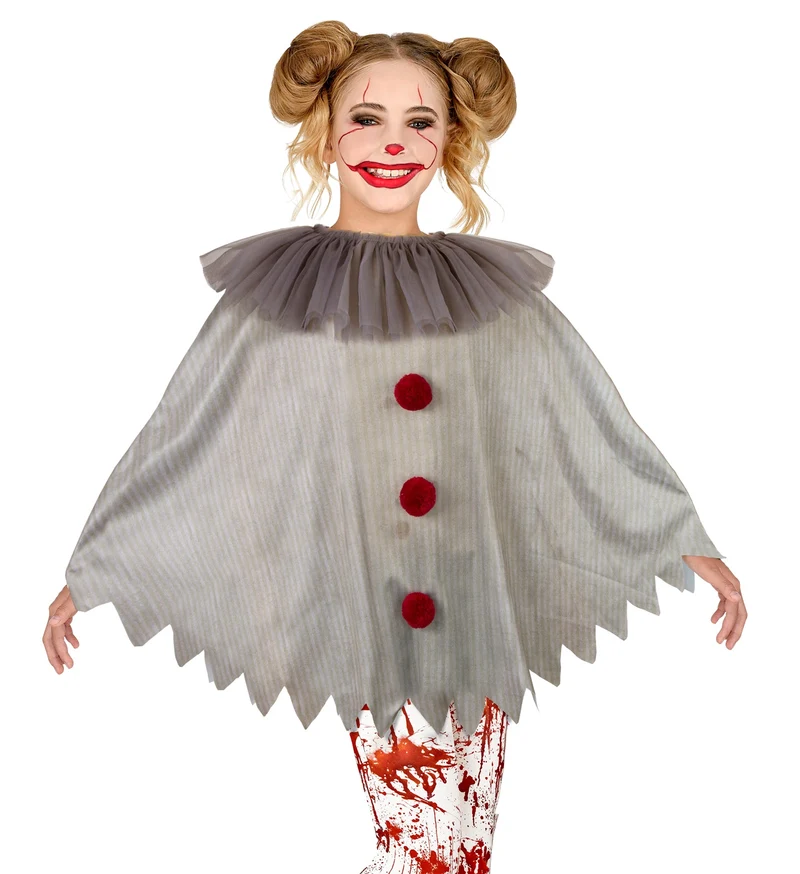 Horror clown poncho kinderen
