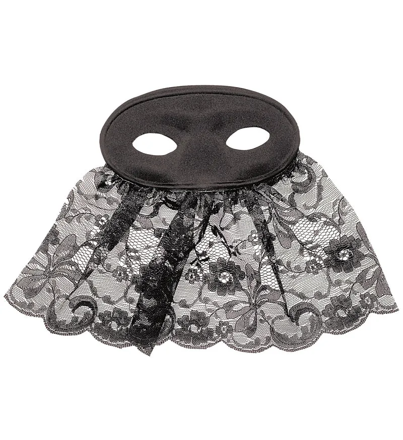 Oogmasker met kanten sluier zwart