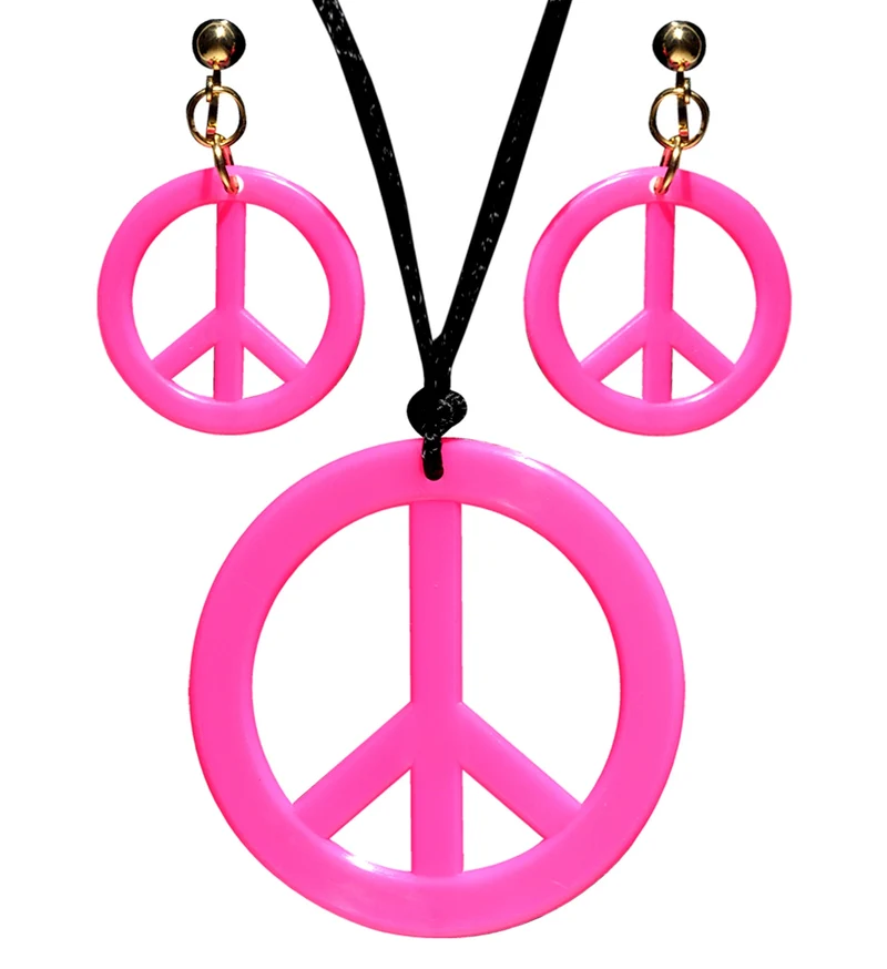Hippie ketting en oorbellen groen